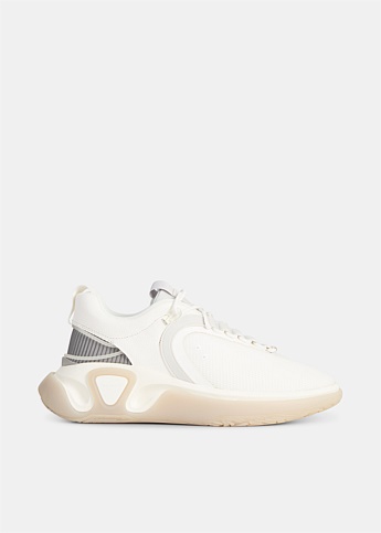 White B Runner Asymmetrical Sneakers