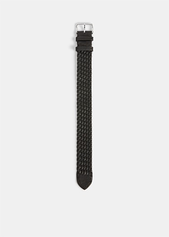 Black Braided Leather Strap