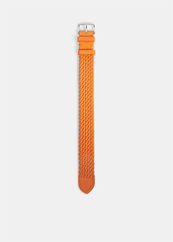 Orange Braided Leather Strap