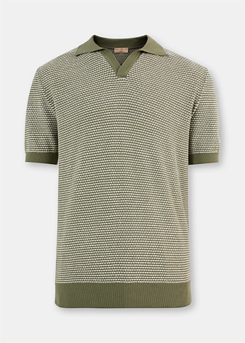 Olive Short Sleeve Polo Top