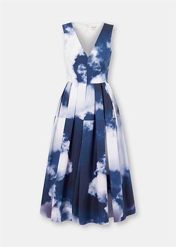 Blue Sky Printed Pleat Dress