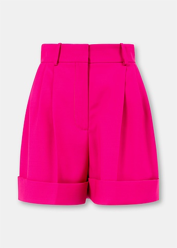 Pink Double Pleat Shorts