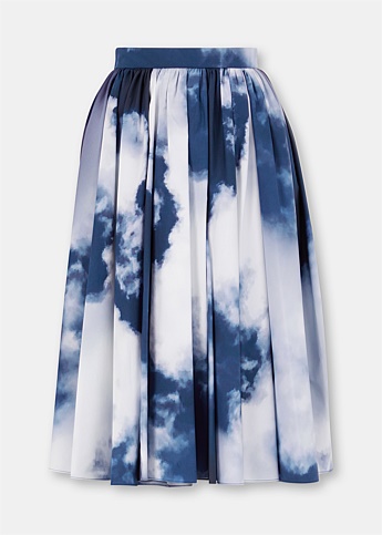 Blue Sky Print Skirt
