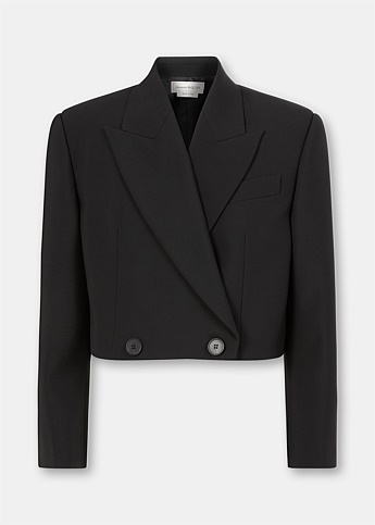 Black Crop Tailored Jacket
