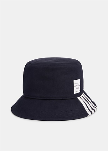 Navy 4-Bar Bucket Hat