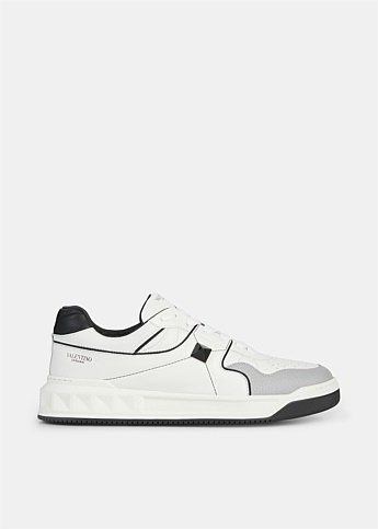Grey One Stud Low-Top Sneaker