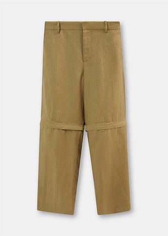 Khaki Zipper Cargo Trousers