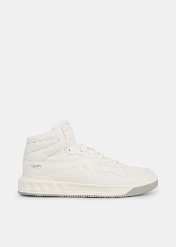 White One Stud High-Top Sneaker