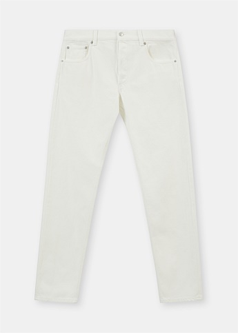 White 3D Logo Jeans