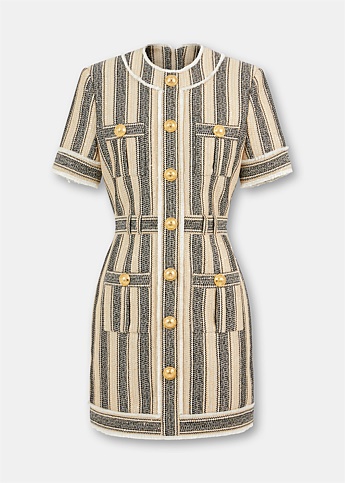 Cotton Pique Stripe Mini Dress