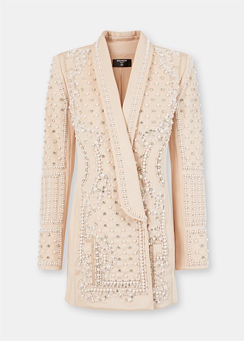 Nude Revival Embroidered Blazer Dress