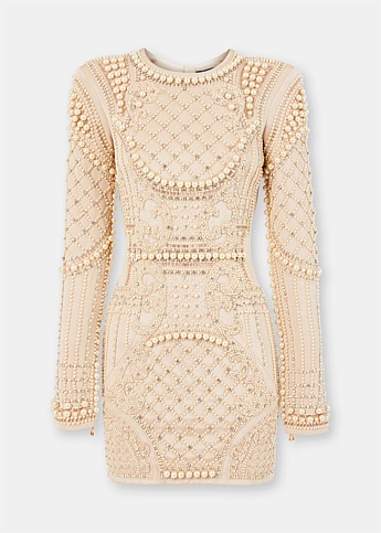 Nude Revival Embroidered Mini Dress