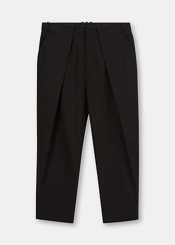 Black Fold Cotton Pants