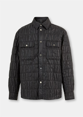 Black Quilted Logo Overshirt