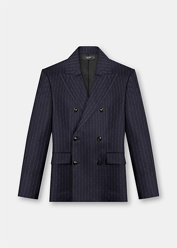 Navy Repeating Double Breasted Blazer