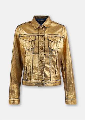 Metallic Gold Denim Jacket