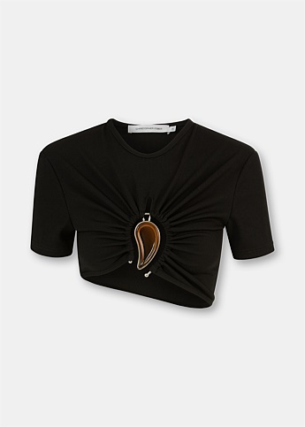 Black Moodstone Cropped T-Shirt