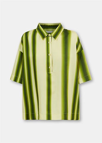 Blurred Stripe Polo Shirt
