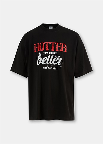 Black Hotter Print T-Shirt