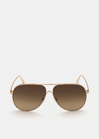 Gold Alec Aviator Sunglasses