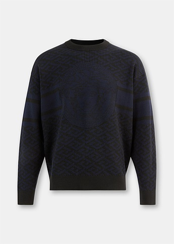 Navy Medusa Print Sweater