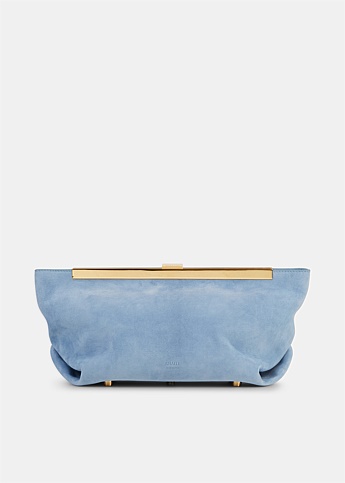 Aimee Blue Leather Clutch Bag