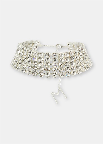 Silver Diamante Choker Necklace