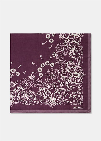Purple Printed Cotton Scarf