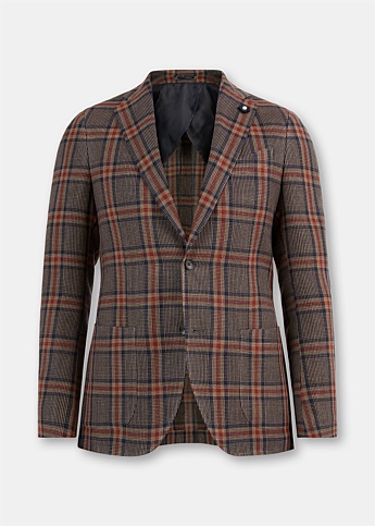 Brown Check Tailored Jacket