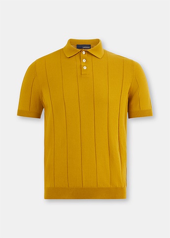 Mustard Knitted Polo Top