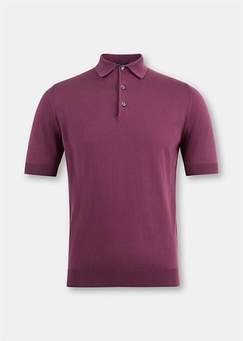 Purple Short Sleeve Polo Top