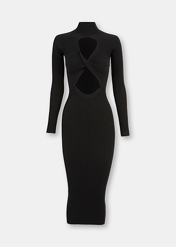 Black Figure Eight Reverse Dress