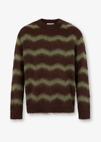 Brown Zigzag Stripe Sweater