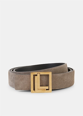 Grey Nubuck Leather Belt