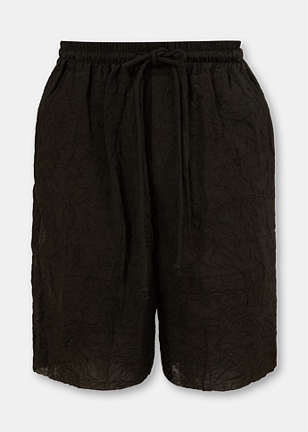 Raw Elasticated Crinkled Shorts