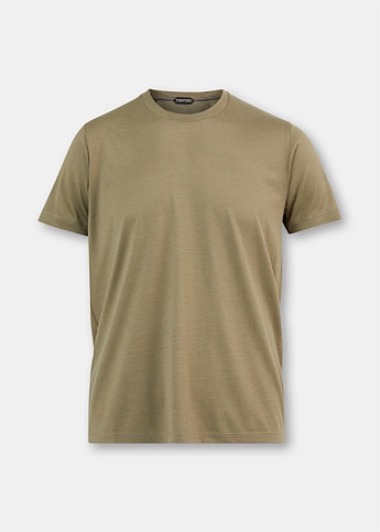 Khaki Silk Cotton T-Shirt