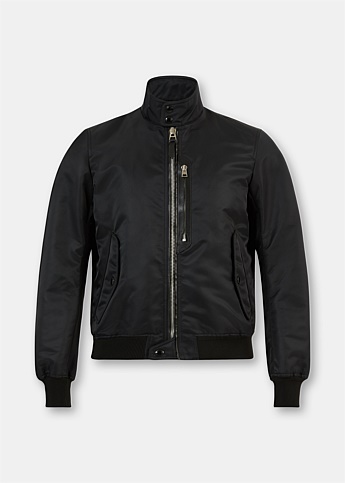 Black Nylon Blouson Jacket