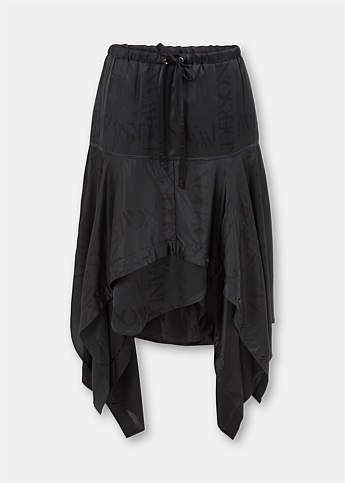 Black Asymmetrical Midi Skirt