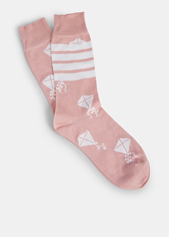 Pink Kite Icon Socks