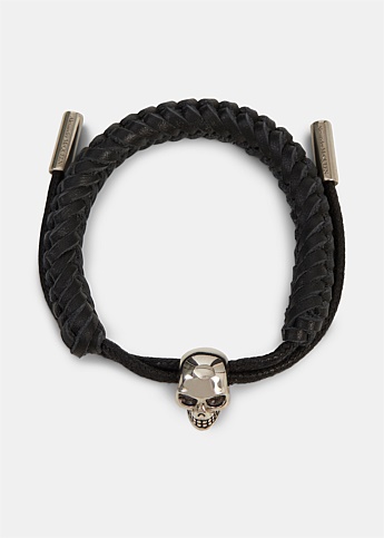 Black Braided Skull Bracelet
