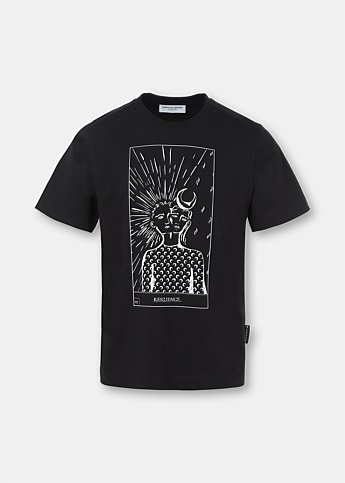 Black Card Print T-Shirt
