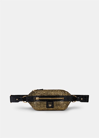 Satin Stamped Crocodile Leather Sofya Small Belt Bag