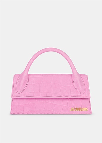 Pink Le Chiquito Long Leather Bag