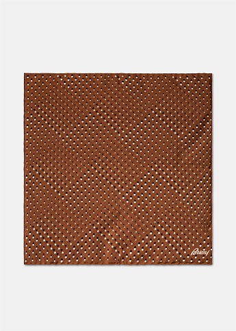 Brown Silk Spotted Pocket Square