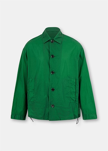 Green Nylon Shirt Jacket