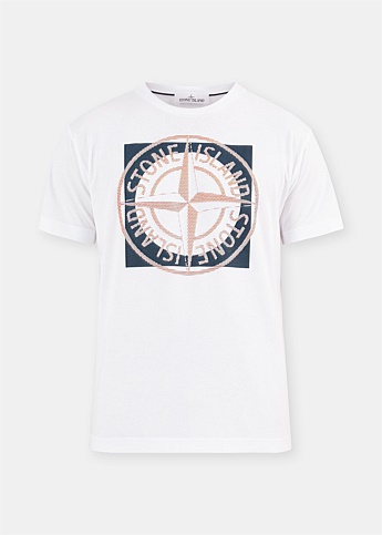 White Compass Motif T-Shirt