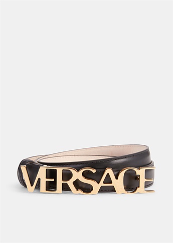 Black Versace Logo Belt