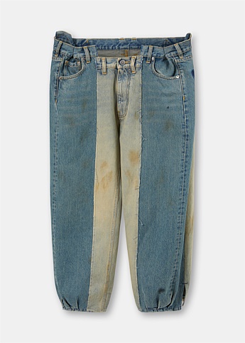 Blue Panelled Denim Jeans