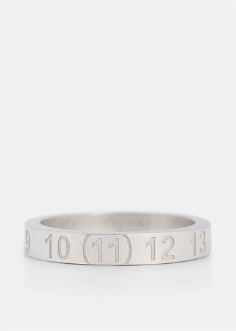 Silver Numbers Motif Ring