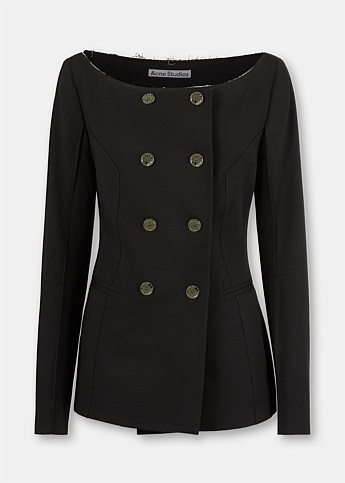Black Jodyann Collarless Suit Jacket